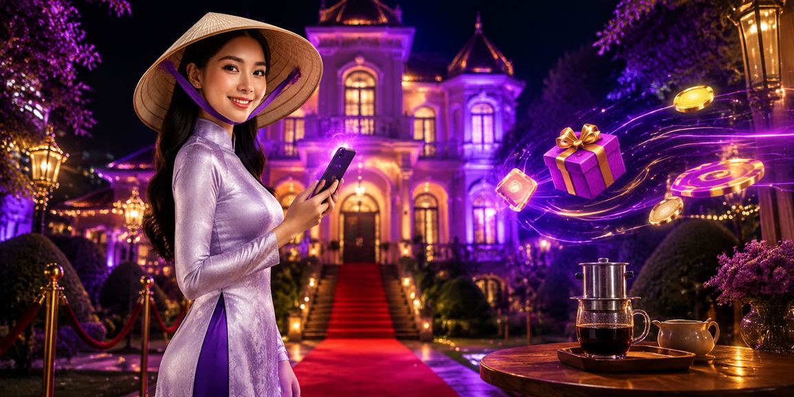 Người chơi nhận bonus đăng ký và voucher thưởng tại Đà Lạt với nón lá